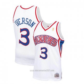 Camiseta Nino Philadelphia 76ers Allen Iverson #3 Mitchell & Ness 1996-97 Blanco