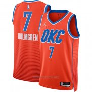 Camiseta Oklahoma City Thunder Chet Holmgren #7 Statement Naranja