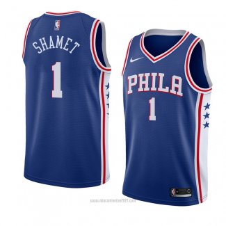 Camiseta Philadelphia 76ers Landry Shamet #1 Icon 2017-18 Azul