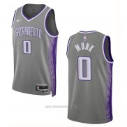 Camiseta Sacramento Kings Malik Monk #0 Ciudad 2022-23 Gris