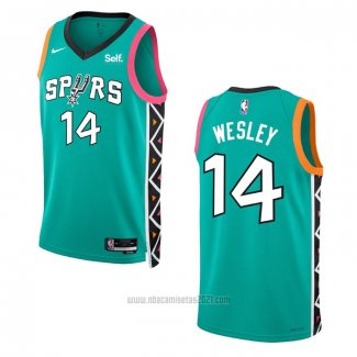 Camiseta San Antonio Spurs Blake Wesley #14 Ciudad 2022-23 Verde