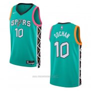 Camiseta San Antonio Spurs Jeremy Sochan #10 Ciudad 2022-23 Verde