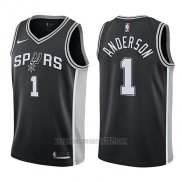 Camiseta San Antonio Spurs Kyle Anderson #1 Icon 2017-18 Negro