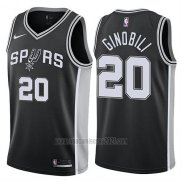 Camiseta San Antonio Spurs Manu Ginobili #20 Icon 2017-18 Negro