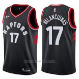 Camiseta Toronto Raptors Jonas Valanciunas #17 Statement 2017-18 Negro