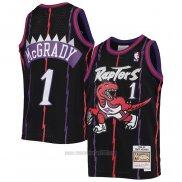 Camiseta Toronto Raptors Tracy Mcgrady #1 Mitchell & Ness 1998-99 Negro