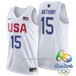 Camiseta USA 2016 Carmelo Anthony #15 Blanco