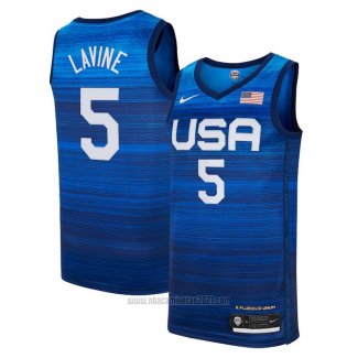 Camiseta USA 2021 Zach LaVine #5 Azul