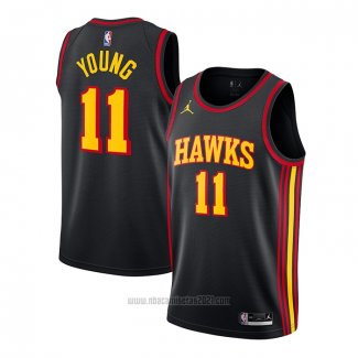 Camiseta Atlanta Hawks Trae Young #11 Statement 2020-21 Negro