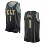 Camiseta Charlotte Hornets LaMelo Ball #1 Ciudad 2022-23 Negro