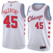 Camiseta Chicago Bulls Denzel Valentine #45 Ciudad 2018 Blanco