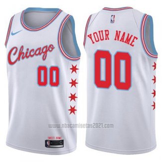 Camiseta Chicago Bulls Personalizada 17-18 Blanco