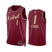 Camiseta Cleveland Cavaliers Max Strus #1 Ciudad 2023-24 Rojo