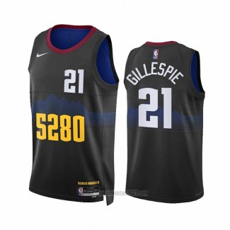 Camiseta Denver Nuggets Collin Gillespie #21 Ciudad 2023-24 Negro