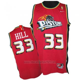 Camiseta Detroit Pistons Grant Hill #33 Retro Rojo