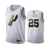 Camiseta Golden Edition San Antonio Spurs Jakob Poeltl #25 Blanco