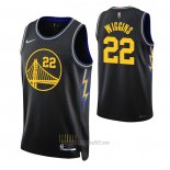 Camiseta Golden State Warriors Andrew Wiggins #22 Ciudad 2021-22 Negro