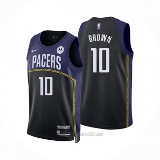 Camiseta Indiana Pacers Kendall Brown #10 Ciudad 2022-23 Azul