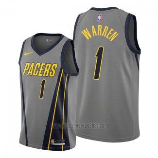 Camiseta Indiana Pacers T.j. Warren #1 Ciudad Gris