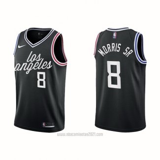 Camiseta Los Angeles Clippers Marcus Morris Sr. #8 Ciudad 2022-23 Negro