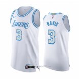 Camiseta Los Angeles Lakers Anthony Davis #3 Ciudad Autentico 2020-21 Blanco