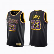 Camiseta Los Angeles Lakers LeBron James #23 Earned 2020-21 Negro
