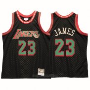 Camiseta Los Angeles Lakers Lebron James #23 Mitchell & Ness 2018-19 Negro