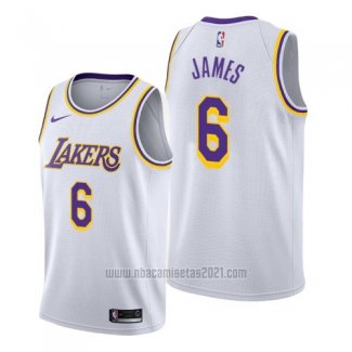 Camiseta Los Angeles Lakers Lebron James #6 Association 2019-20 Blanco