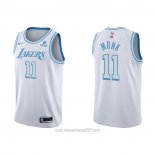 Camiseta Los Angeles Lakers Malik Monk #11 Ciudad 2021-22 Blanco