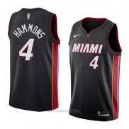 Camiseta Miami Heat Aj Hammons #4 Icon 2018 Negro