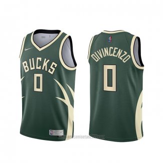 Camiseta Milwaukee Bucks Donte DiVincenzo #0 Earned 2020-21 Verde