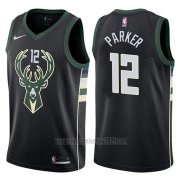 Camiseta Milwaukee Bucks Jabari Parker #12 Statement Harley 2017-18 Negro