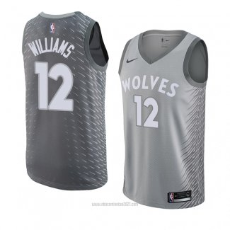 Camiseta Minnesota Timberwolves C. J. Williams #12 Ciudad 2018 Gris