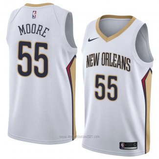 Camiseta New Orleans Pelicans E'twaun Moore #55 Association 2018 Blanco