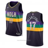 Camiseta New Orleans Pelicans Jonas Valanciunas #17 Ciudad 2022-23 Violeta