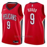 Camiseta New Orleans Pelicans Rajon Rondo #9 Statement 2017-18 Rojo