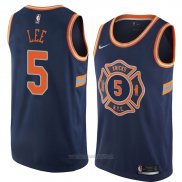 Camiseta New York Knicks Courtney Lee #5 Ciudad 2018 Azul