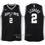 Camiseta Nino San Antonio Spurs Kawhi Leonard #2 2017-18 Negro