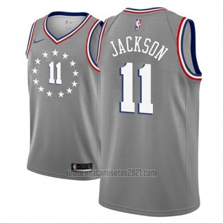 Camiseta Philadelphia 76ers Demetrius Jackson #11 Ciudad 2018-19 Gris