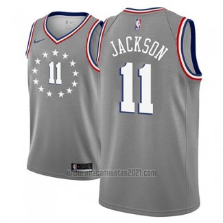 Camiseta Philadelphia 76ers Demetrius Jackson #11 Ciudad 2018-19 Gris