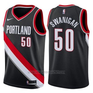 Camiseta Portland Trail Blazers Caleb Swanigan #50 Icon 2017-18 Negro