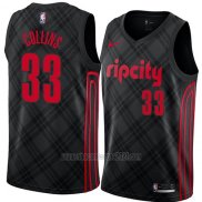 Camiseta Portland Trail Blazers Zach Collins #33 Ciudad 2018 Negro