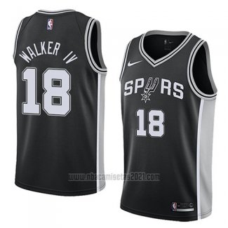Camiseta San Antonio Spurs Lonnie Walker IV #18 Icon 2017-18 Negro