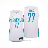 Camiseta Slovenia Luka Doncic #77 Primera Blanco