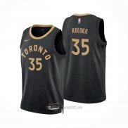 Camiseta Toronto Raptors Christian Koloko #35 Ciudad 2022-23 Negro