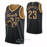 Camiseta Toronto Raptors Fred Vanvleet #23 Ciudad 2021-22 Negro