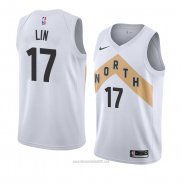 Camiseta Toronto Raptors Jeremy Lin #17 Ciudad 2018 Blanco