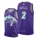 Camiseta Utah Jazz Joe Ingles #2 Hardwood Classics 2019-20 Violeta