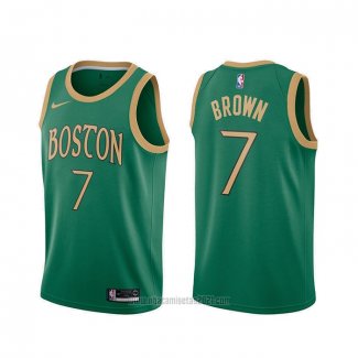 Camiseta Boston Celtics Jaylen Brown #7 Ciudad 2019-20 Verde