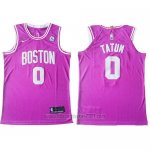 Camiseta Boston Celtics Jayson Tatum #0 Authentic Rosa